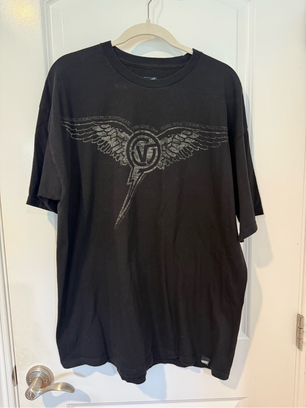 Vans Black Short Sleeve Tee with Winged Logo Graphic